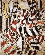 The fem wearing in red and green color Fernard Leger